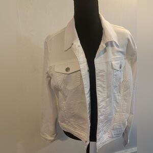 Tribal Women's Classic White Jean Jacket
